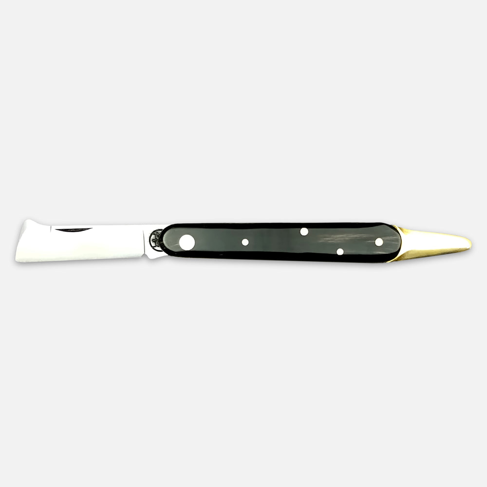 CUCHILLO DE INJERTO 202C SP OT - HOJA DE ACERO CARBON BÖHLER K720 - MANGO DE CUERNO DE BÚFALO - DESLIZADOR FIJO DE CORTE