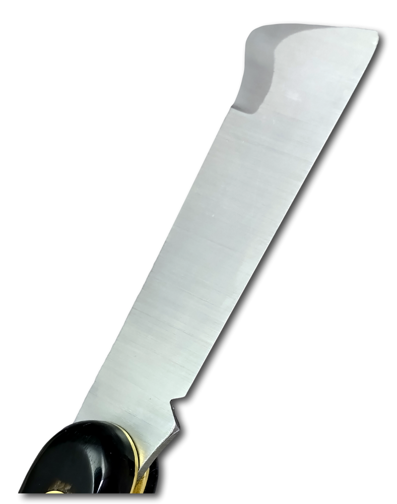
                  
                    GRAFTING KNIFE 202C  SP OT - BÖHLER K720 CARBON STEEL BLADE- BUFFALO HORN HANDLE - FIXED BARK LIFTER
                  
                