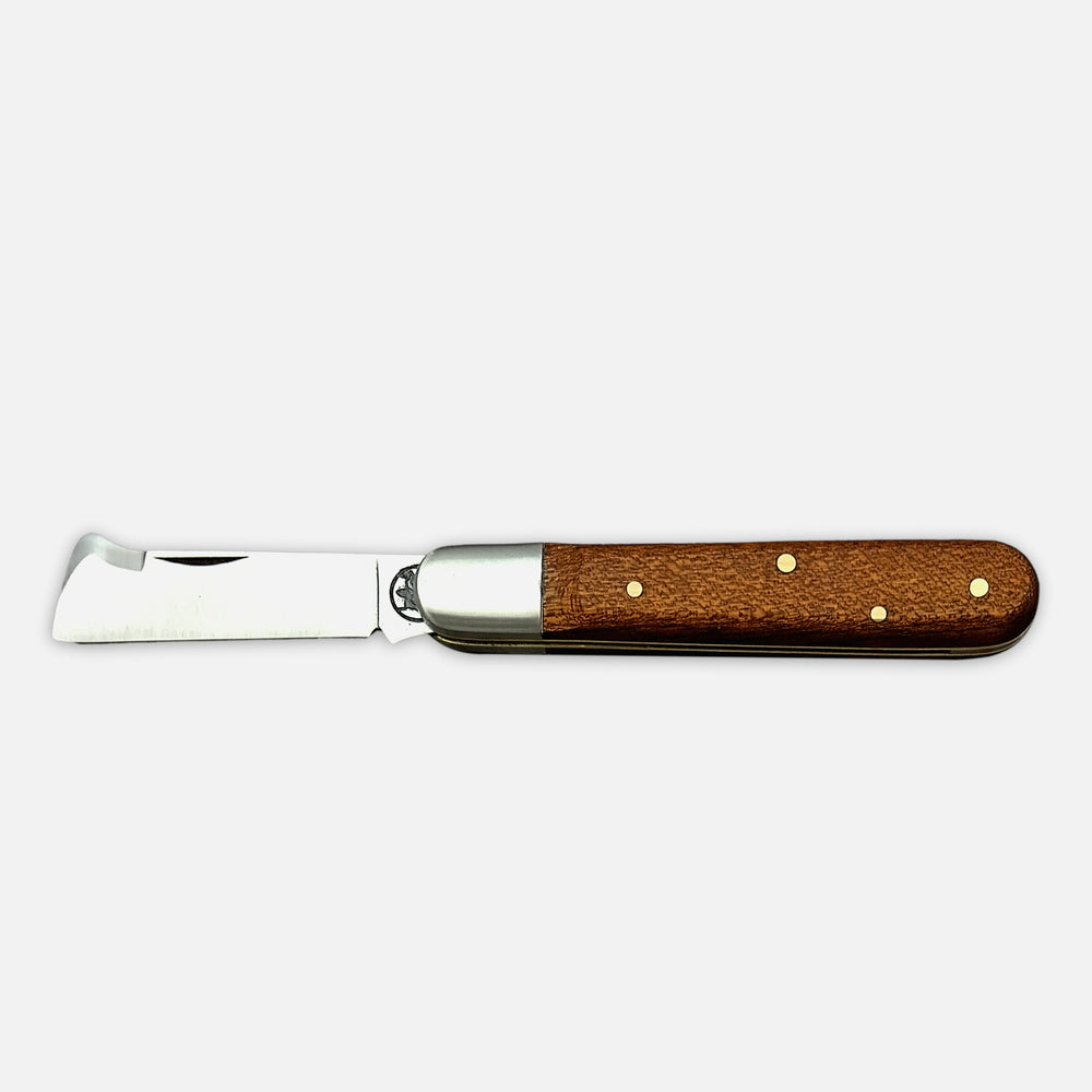 GRAFTING KNIFE 203L - BÖHLER K720 CARBON STEEL BLADE - BUFFALO HORN HANDLE