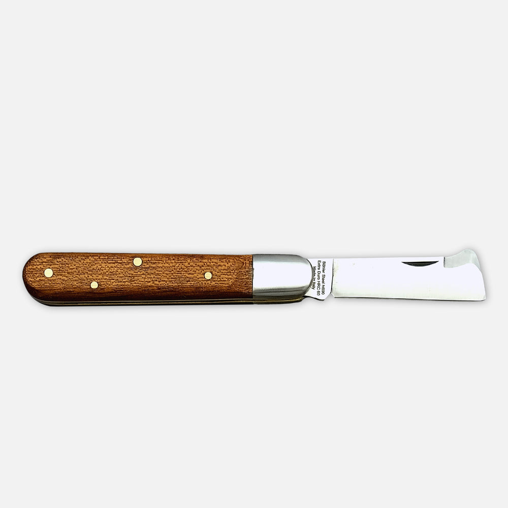 CUCHILLO DE INJERTAR 203L ZURDO - HOJA DE ACERO CARBONO BÖHLER K720 - MANGO DE CUERNOS DE BÚFALO