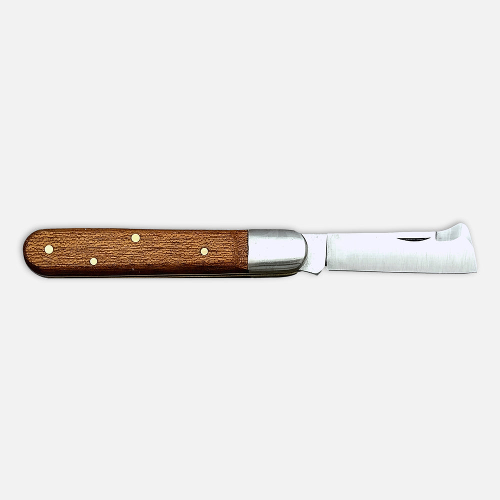 GRAFTING KNIFE 203L LEFTY - BÖHLER N690 STAINLESS STEEL BLADE - MAHOGANY WOOD HANDLE