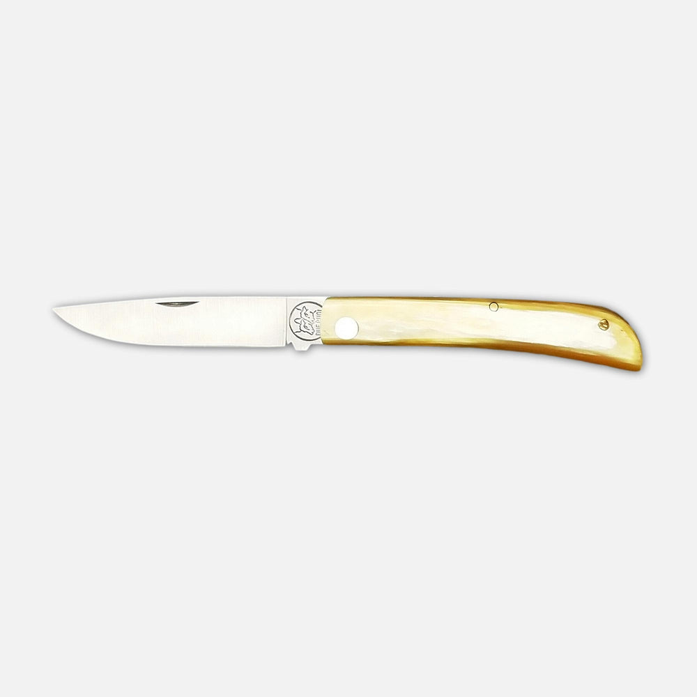 Cuchillo de bolsillo plegable 230 en acero inoxidable Böhler N690 - mango de cuerno de miel