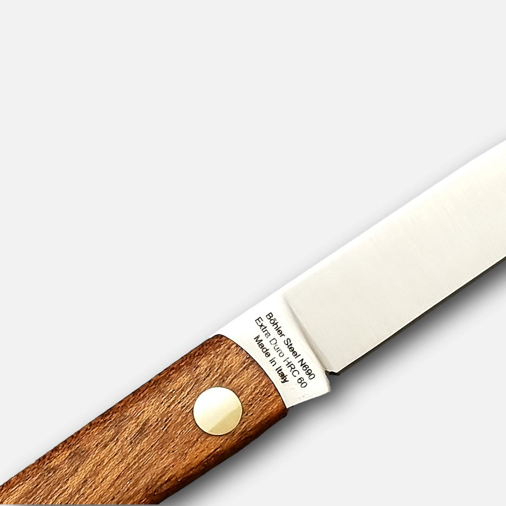 FOLDING POCKET KNIFE 231 IN STAINLESS STEEL Böhler N690 - MAHOGANY